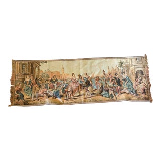 Vintage Venetian Tapestry. Belgium. Canal Scene. 56” X 19” For Sale