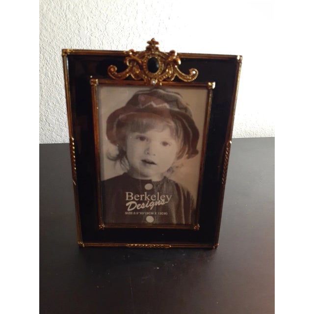 Art Deco Gorgeous New Berkeley Designs Black Enamel Photo Frame For Sale - Image 3 of 5