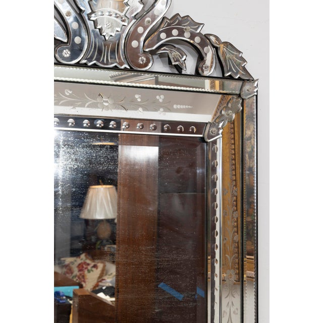 Early 20th Century Vintage Venetian Etched Mirror For Sale - Image 5 of 7