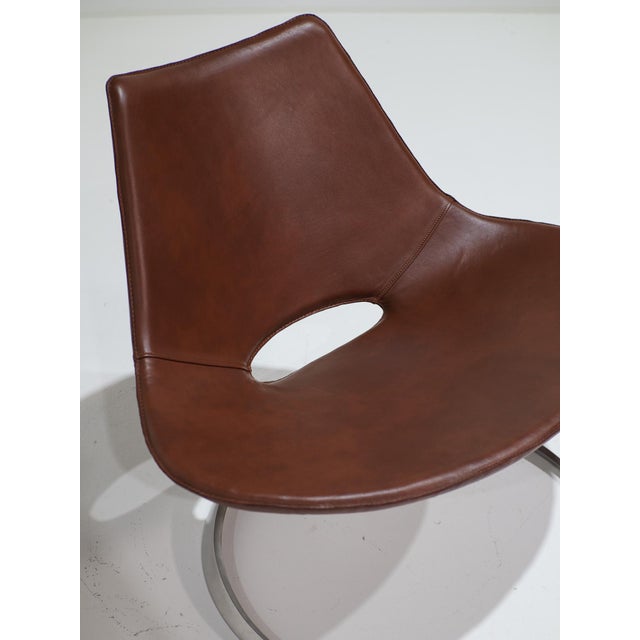 IS63 Scimitar Chair in Cognac Leather by Fabricius and Kastholm for Ivan Schlechter, 1960s For Sale - Image 13 of 16