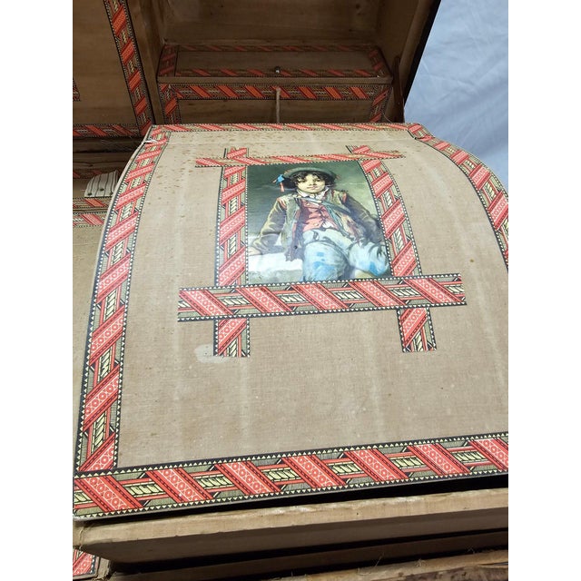 Antique Victorian Saratoga Steamer Trunk With Original Trays and Working Key For Sale - Image 12 of 18