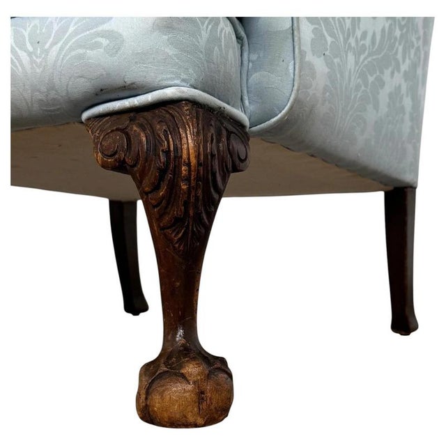 Antique Early 20th Century English Oak Wingback Armchair For Sale - Image 12 of 13