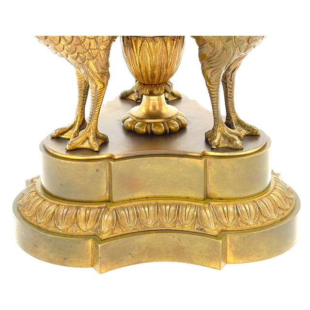 Russian Ormolu & Amethyst Glass Swan Centerpiece, Atrib to Imperial Glass Works For Sale - Image 4 of 5