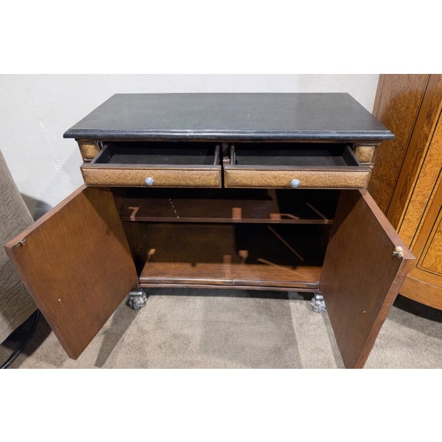 2020s Ernest Hemingway Collection by Thomasaville Wicker Front Cabinet With Marble Top For Sale - Image 5 of 6