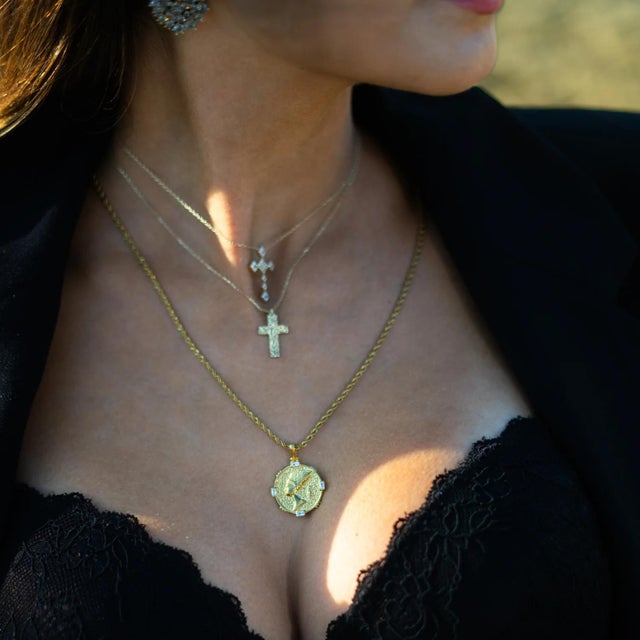 Eternal Grace Diamond Cross Gold Necklace For Sale - Image 4 of 7