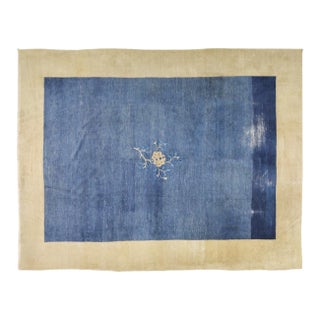 Antique Chinese Hand Knotted Wool Rug, 9x11'7 For Sale