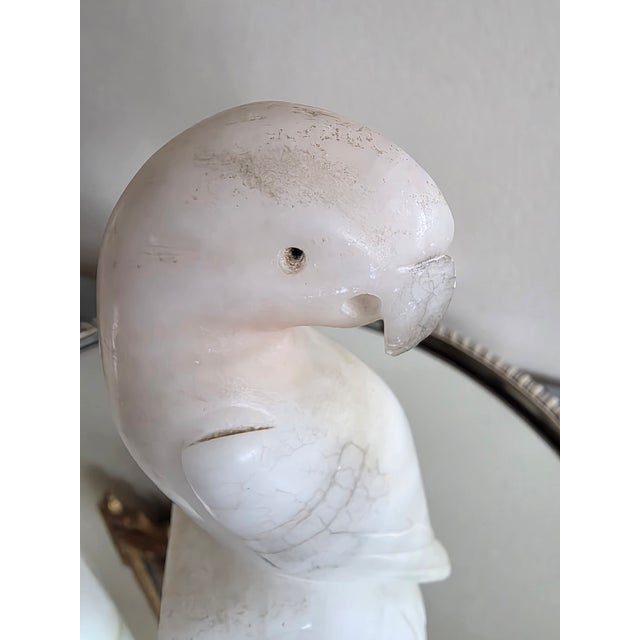 Alabaster Vintage Alabaster Parrot Bookends For Sale - Image 8 of 15