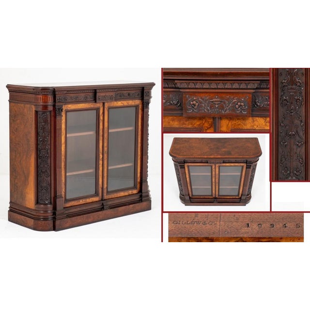 Stunning Walnut "Gillow and Co" Side Cabinet. Circa 1880 This piece is of the highest quality and is stamped Gillow and...