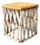 Vintage Rattan and Wood Equipale Stool For Sale