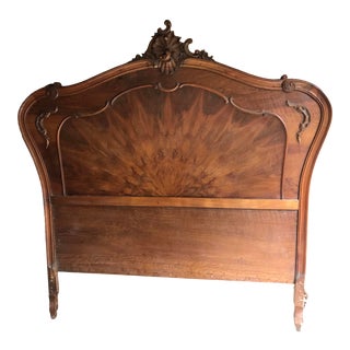 Antique French Rococo Louis XVI Full/Queen Sized Bed Frame Headboard and Footboard. For Sale