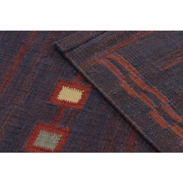 Purple Rug & Kilim’s Scandinavian-Inspired Rug, Purple-Blue With Geometric Patterns For Sale - Image 8 of 8