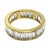 18K yellow gold eternity band featuring a continuous row of baguette-cut white diamonds. The diamonds are set in a channel...