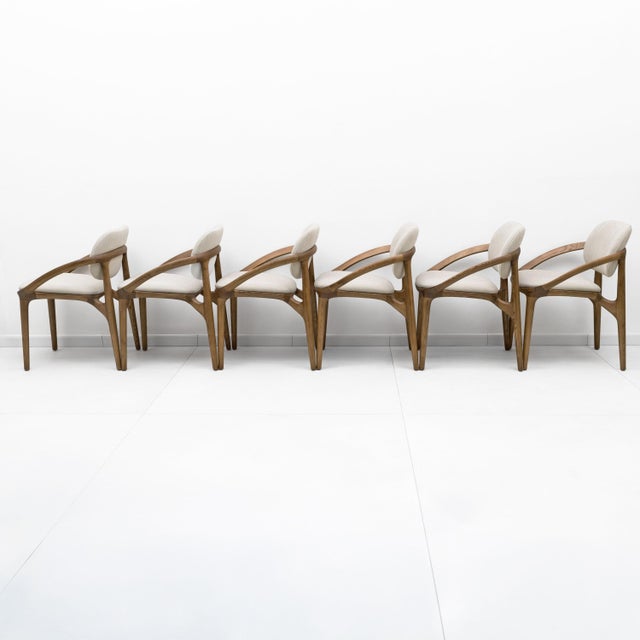Early 21st Century Italian Dining Chairs with Sculptural Curved Frame, 2020, Set of 6 For Sale - Image 5 of 8