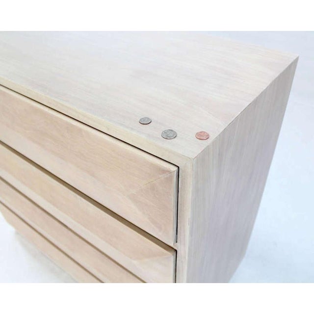 Pair Solid Mahogany Raised Front Mid Century Modern Bleached Bachelor Chest MINT For Sale - Image 6 of 10