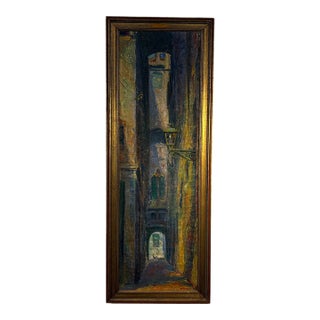 Antique Painting a Byway in Venice, Dwight Kirsch 1927 For Sale