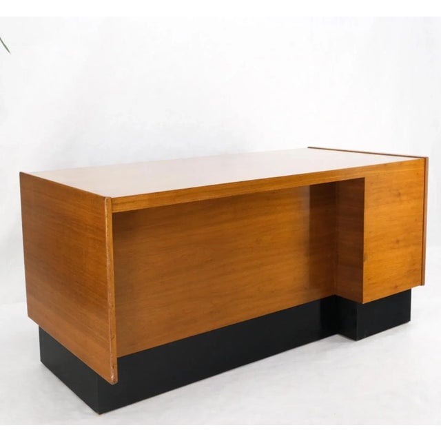 American walnut Ed Wormley for Dunbar double pedestal desk w/ folding return. Uniquer folding return desk feature, nice...