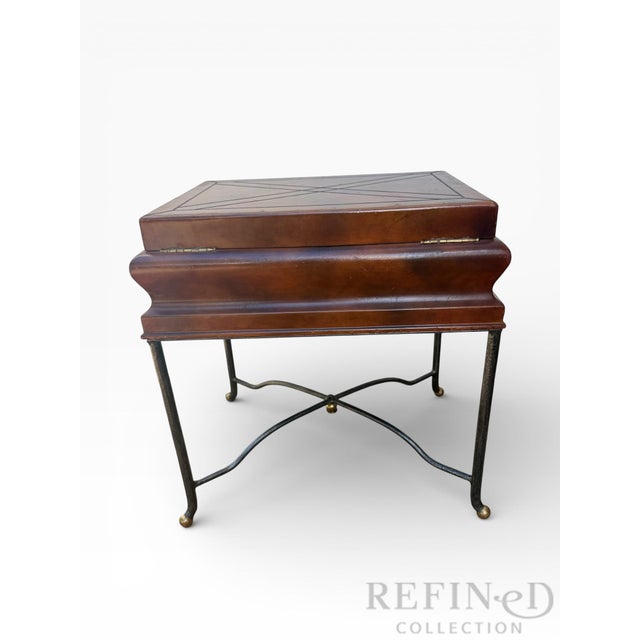Wood Late 20th Century English Regency Revival Storage Side Table in the Manner of Maitland-Smith For Sale - Image 7 of 18