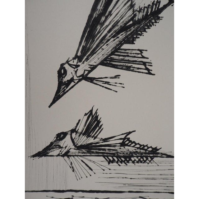 Modern Bernard Buffet, Flying Fish, Etching For Sale - Image 3 of 5