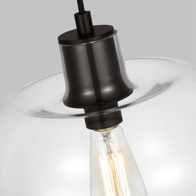 Modern Thomas O'Brien by Visual Comfort Studio Mela 1-Light Medium Pendant in Aged Iron For Sale - Image 3 of 5