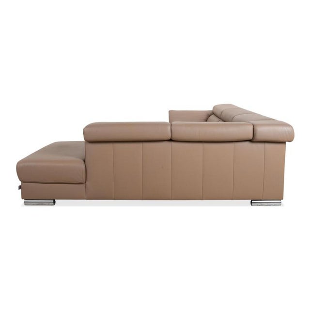 Ewald Schillig Courage Leather Corner Sofa Brown Manual Function For Sale - Image 12 of 14