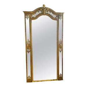 19th Century Louis XVI Style Trumeaux Mirror With Original Gilding
