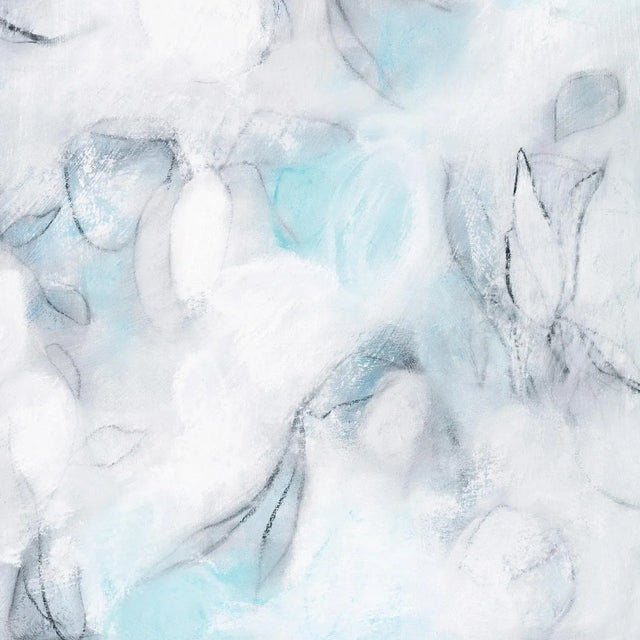 Contemporary Float No.8 - Textured Abstract Contemporary Drawing on Paper in Soft Blues For Sale - Image 3 of 3