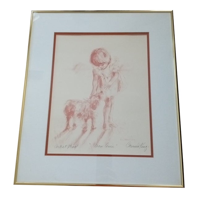 1980s Original Artist Proof & Signed Lithograph "Mon Ami" by Connie King For Sale