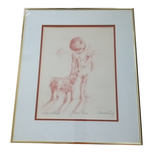 1980s Original Artist Proof & Signed Lithograph "Mon Ami" by Connie King