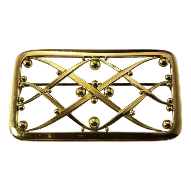 Mid 20th Century Georg Jensen 18 Karat Yellow Gold Brooch/Pin For Sale