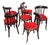 Ebonised Cafe Chairs, 1950s, Set of 6 For Sale