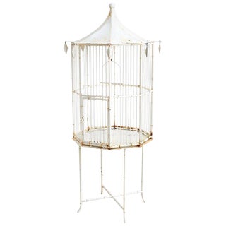 Chinoiserie Faux Bamboo Pagoda Standing Bird Cage
