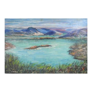 Mid 20th Century Impressionist Lake Mozucari Landscape Painting