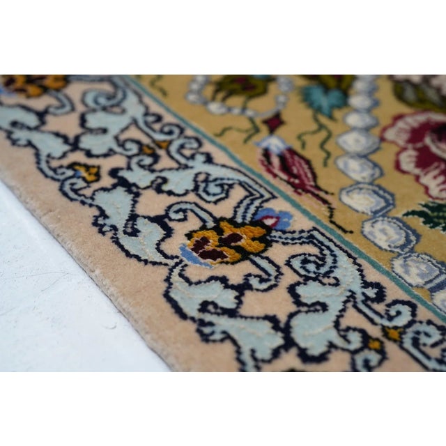 Extremely Fine Persian Isfahan Wool and Silk Rug 4'1'' X 6'4'' For Sale - Image 4 of 9