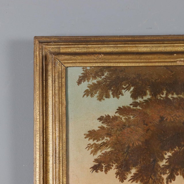 Landscape with Buildings and Shepherds, 1700s, Oil on Canvas For Sale - Image 8 of 11