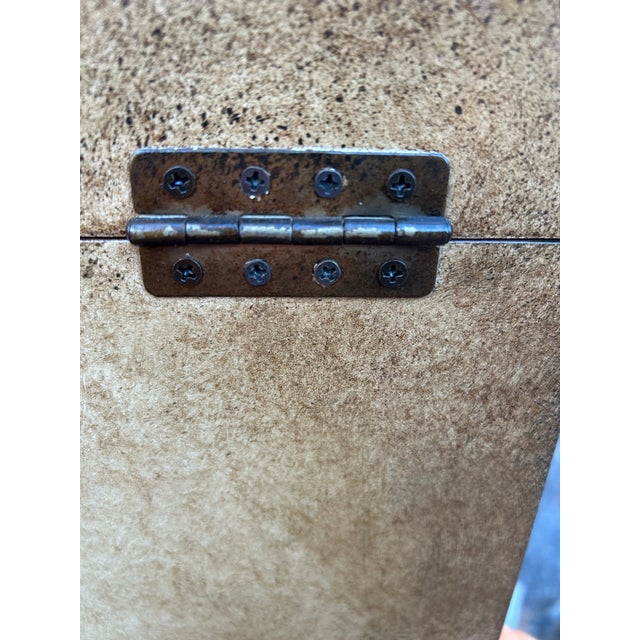 Vintage Mid-Century Italian Florentine Style 16” Square Wooden Hanging File Boxes With Velveteen Interiors - A Pair For Sale - Image 6 of 10