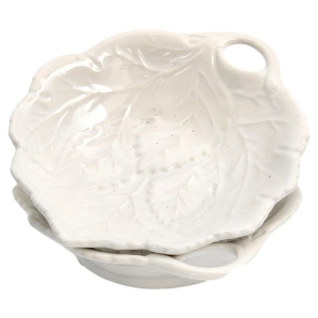 a Pair of midcentury majolica serving dishes. Unsigned.