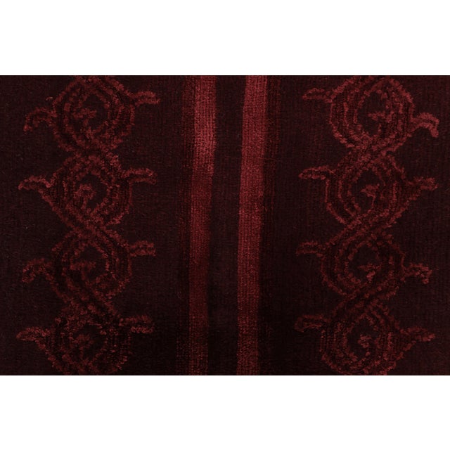 Contemporary Rug & Kilim’s Modern Nepalese Gallery Runner With Geometric Pattern in Red Hues For Sale - Image 3 of 6