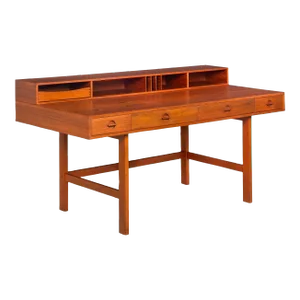 Mid Century Modern Danish Teakwood Desk by Peter Lovig Nielsen Ca. 1970s