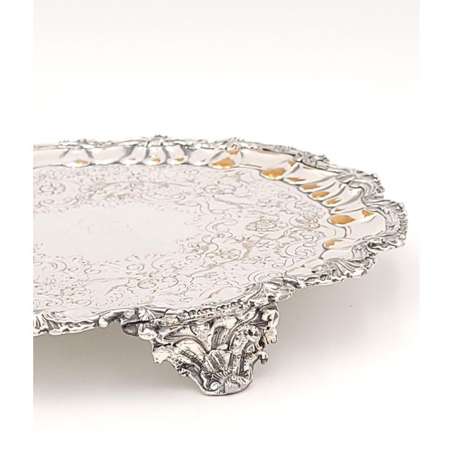 Late Georgian Sheffield Plate Footed Salver, England Circa 1830 For Sale - Image 4 of 8