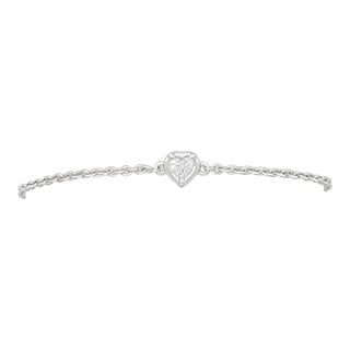 White Diamond Round Cut Chain Bracelet in 18k White Gold For Sale