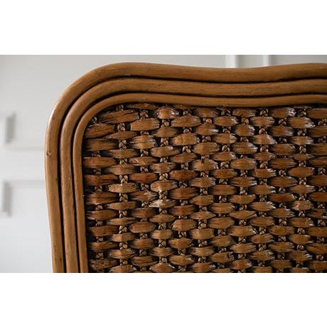 Vintage Padma’s Plantation Armchairs Woven Rattan With Sherpa Upholstery, Set of Four For Sale - Image 10 of 17