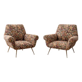 Mid-Century Modern Italian Armchairs in the style of Gigi Radice, 1950, Set of 2 For Sale