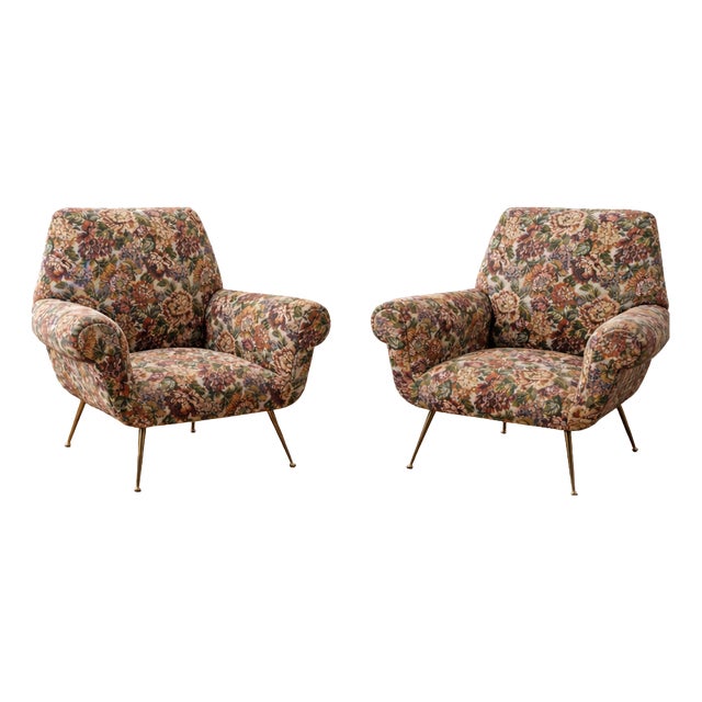 Mid-Century Modern Italian Armchairs in the style of Gigi Radice, 1950, Set of 2 For Sale
