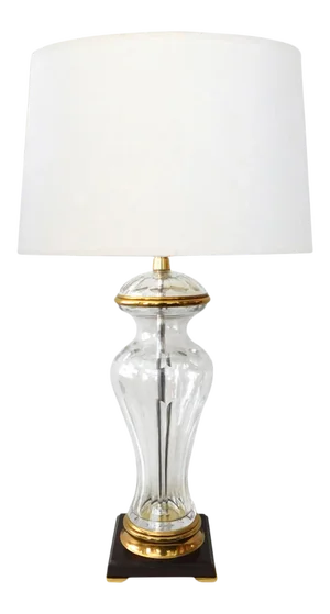 1960's Large Marbro Lamp Co. Cut Crystal Baluster-Form Lamp With Gilt-Metal Mounts