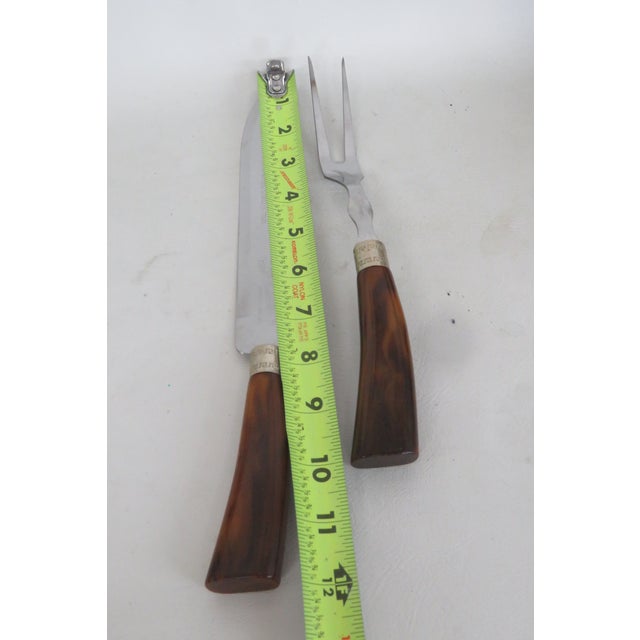 Westall Richardson Sheffield Stainless Steel Carving Knife Fork 2pc Pair 5147b For Sale - Image 15 of 17