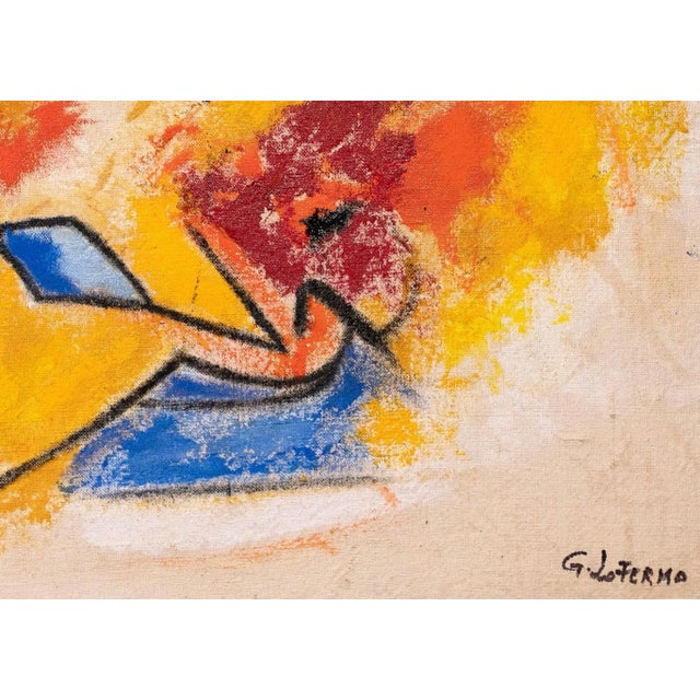 Red Flame is an original artwork realized by Giorgio Lo Fermo (b. 1947) in 2020. Oil on canvas mounted on plywood. Hand...