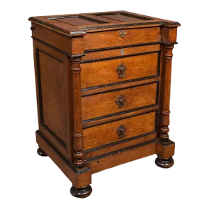 1870s Victorian Antique Artist's Materials Table, English, Oak, Stand, Roberson & Co