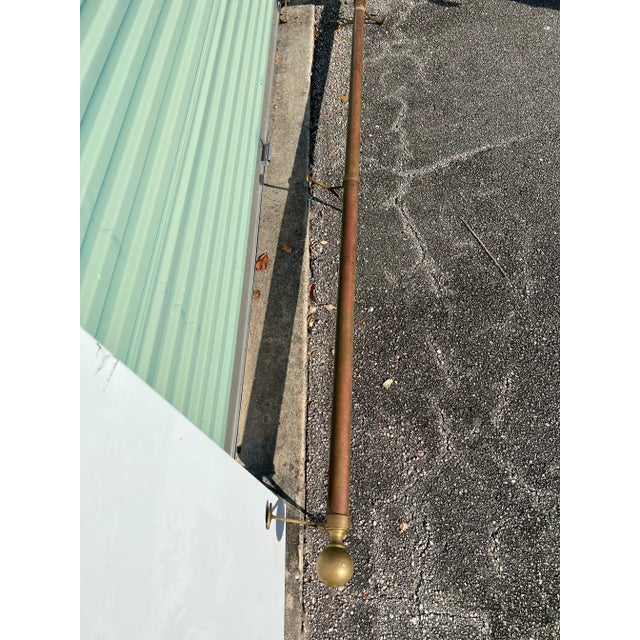 Mid-Century Modern Vintage Brass Foot Rail For Sale - Image 3 of 10