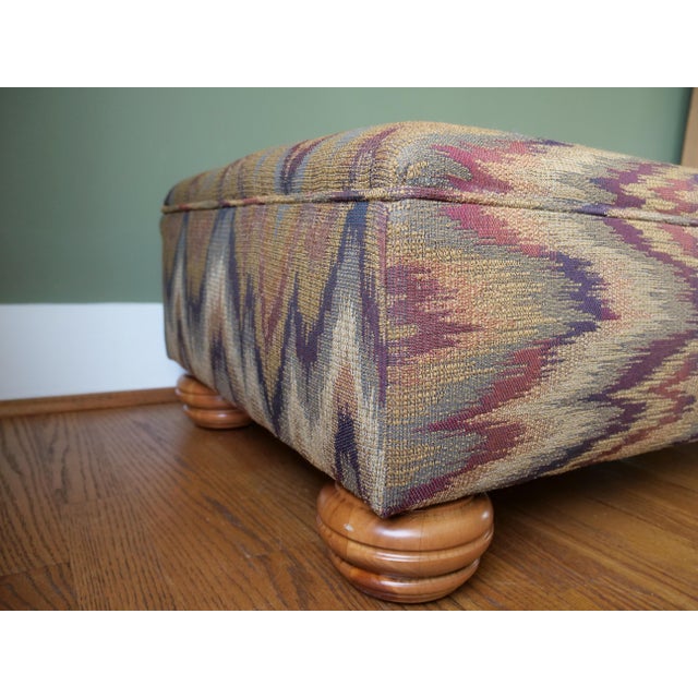 Newly Upholstered Ottoman in Flamestitch For Sale - Image 4 of 7