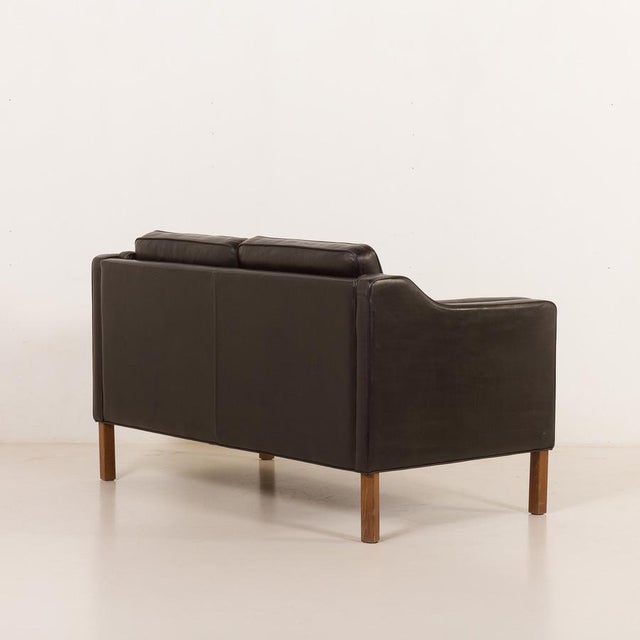 1980s Danish Black Aniline Leather Sofa by Hurup, 1980s For Sale - Image 5 of 18